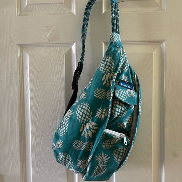 KAVUOriginal Rope Bag Sling Pack Adjustable Rope Shoulder Strap mint green&beige - Picture 1 of 10